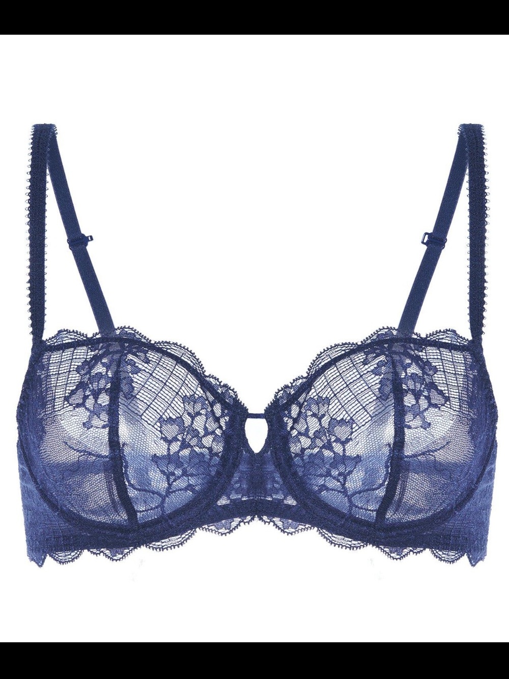 Simone Pérèle Rêve Demi Cup Lace Bra Cosmic  Navy Blue Size 30F